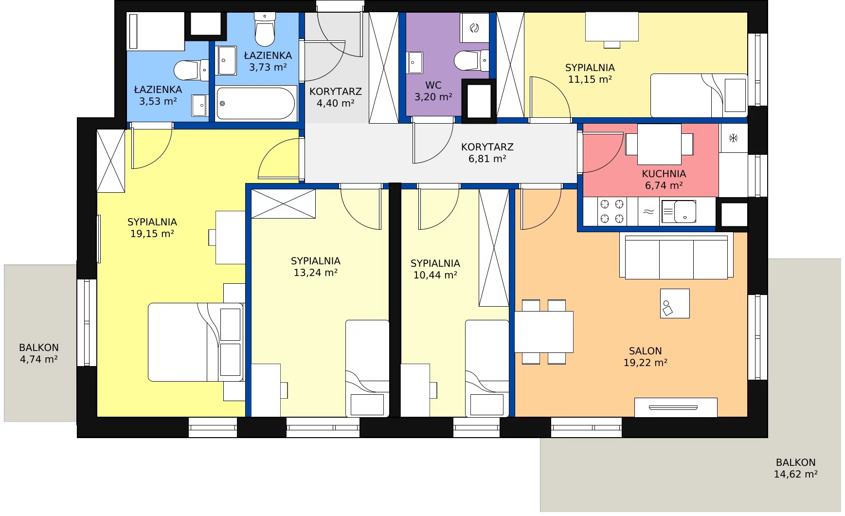 Zalety mieszkania 106.34 m², 45