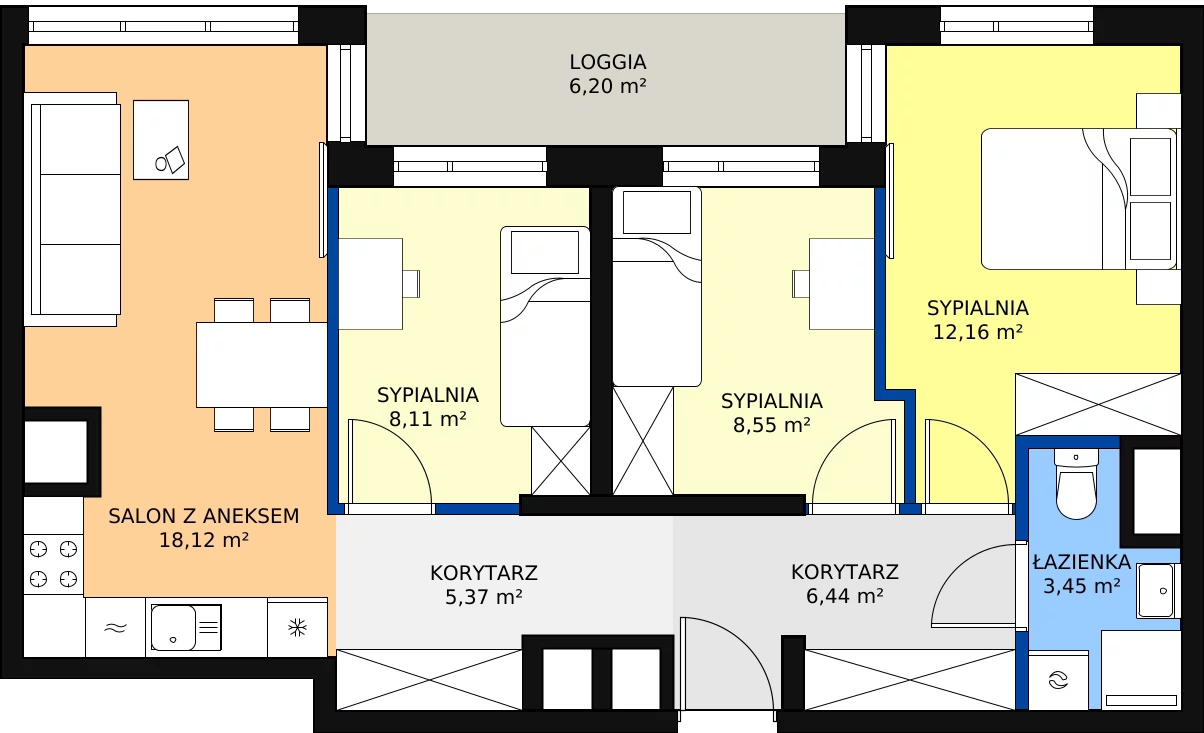 Zalety mieszkania 65.26 m², 17_80