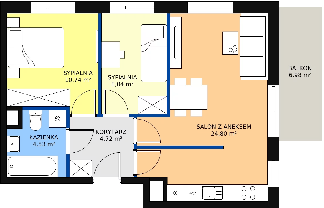 Zalety mieszkania 55.07 m², 17_78