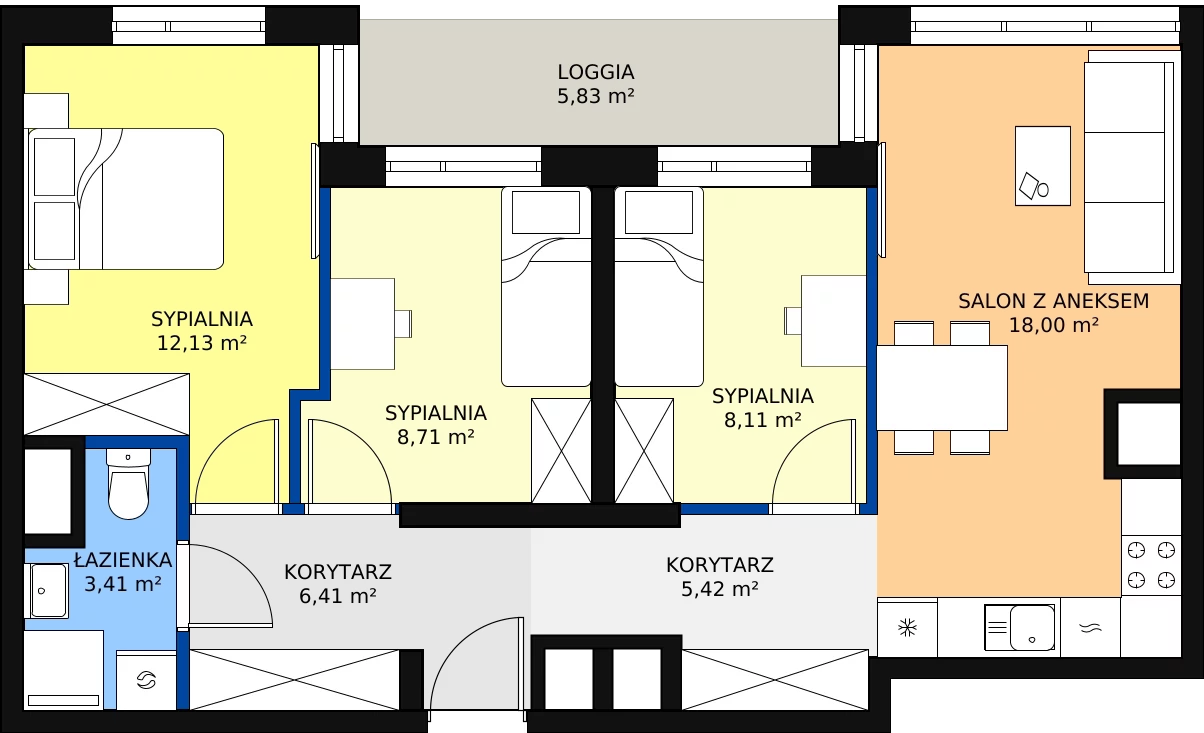 Zalety mieszkania 65.25 m², 17A_79