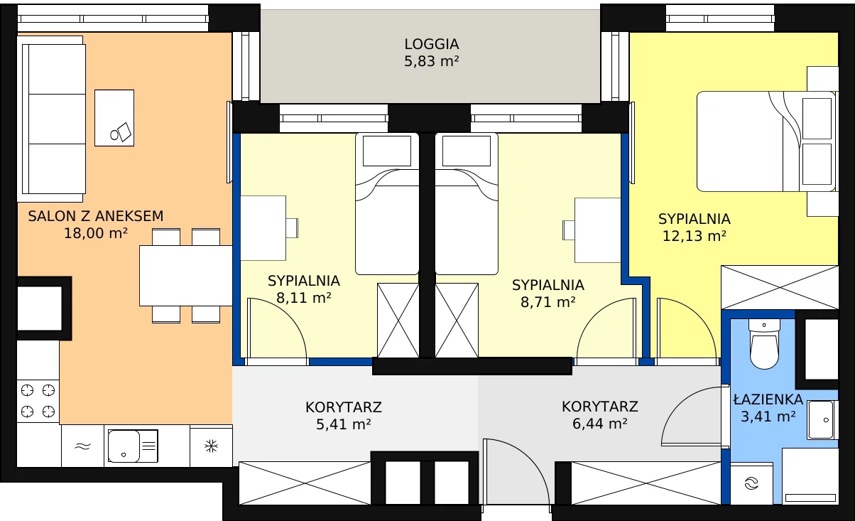 Zalety mieszkania 65.27 m², 17A_85