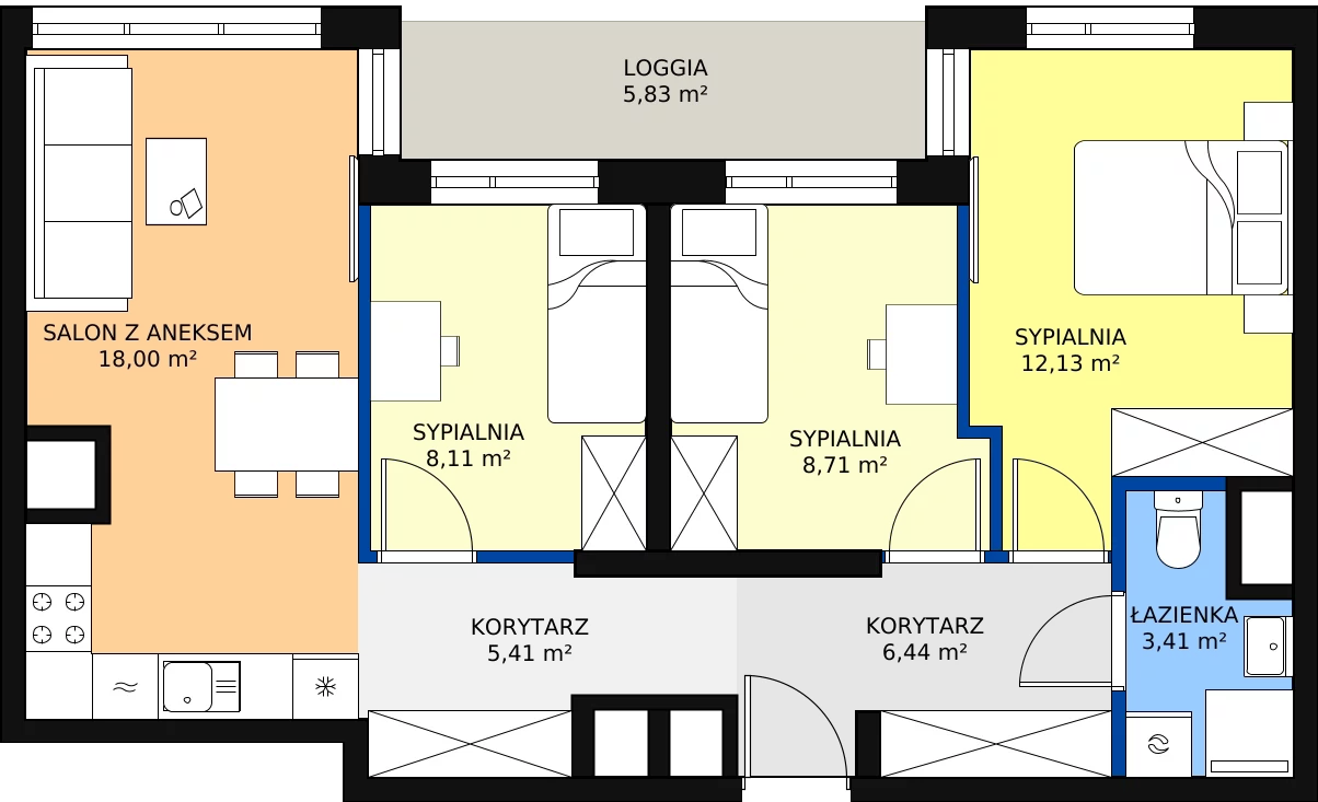 Zalety mieszkania 65.27 m², 17A_78