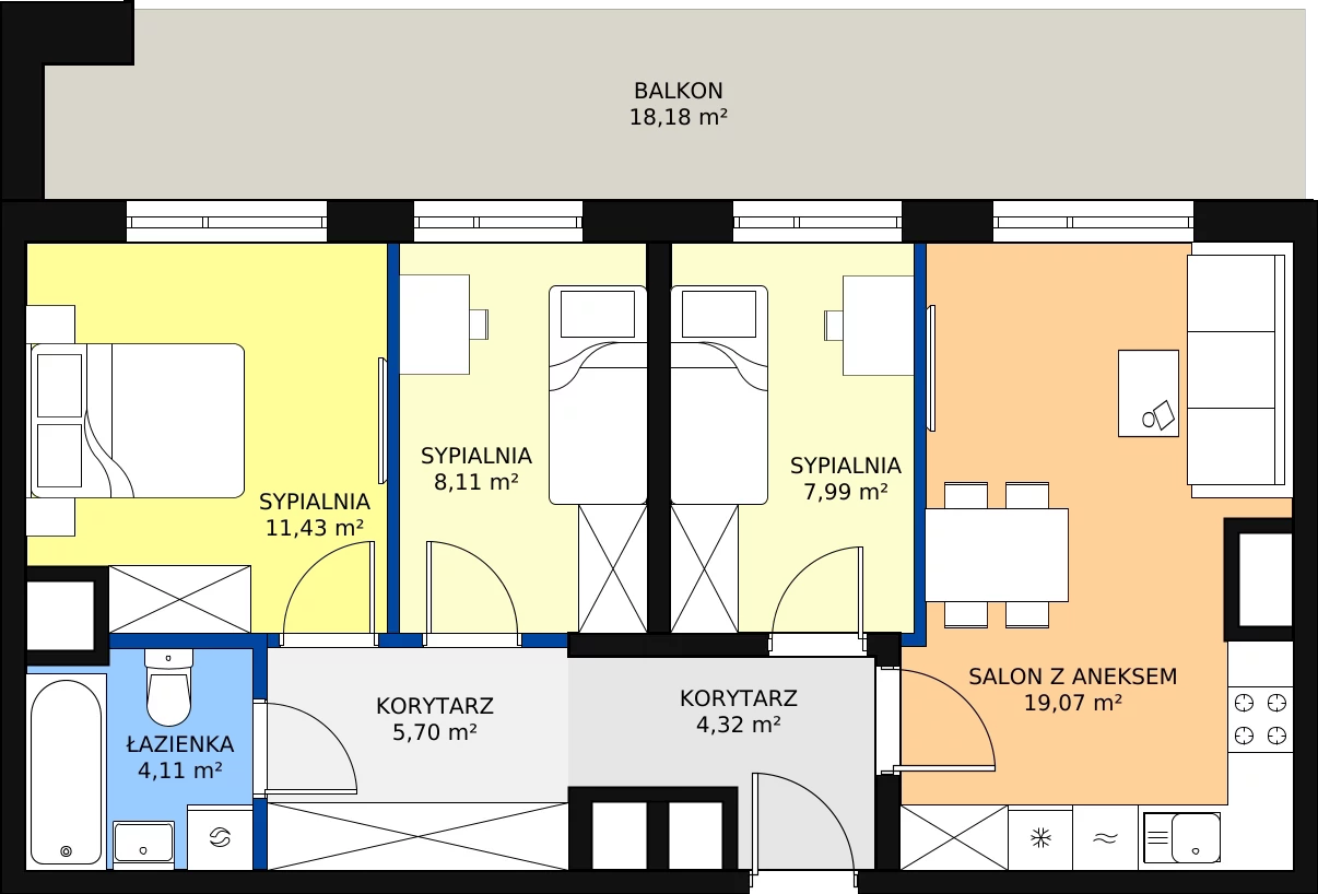 Zalety mieszkania 64.09 m², 17A_88