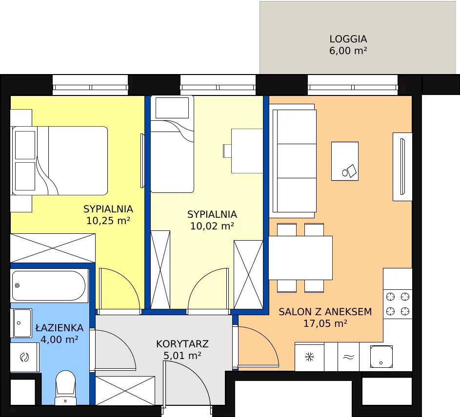 Nowe mieszkanie, 48,38 m², 3 pokoje, 9 piętro, oferta nr 131