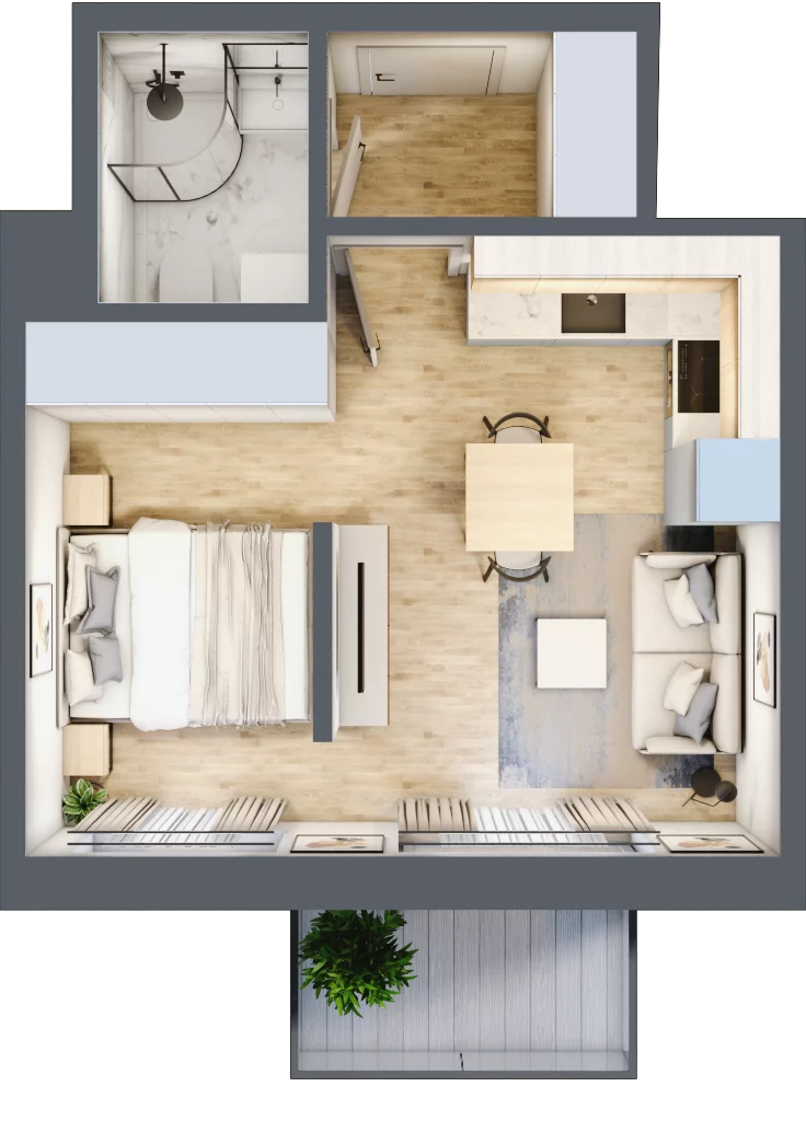 1 pokój, mieszkanie 29,87 m², piętro 2, oferta nr 23, Osiedle Prystora, Warszawa, Ursus, Skorosze, ul. Prystora