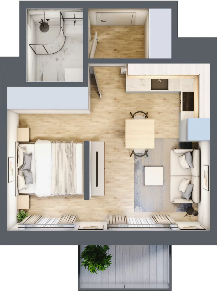 1 pokój, mieszkanie 29,87 m², piętro 4, oferta nr 33, Osiedle Prystora, Warszawa, Ursus, Skorosze, ul. Prystora