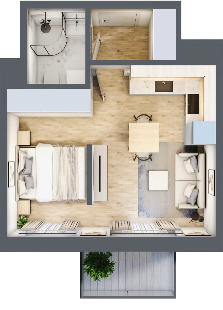 1 pokój, mieszkanie 29,87 m², piętro 5, oferta nr 38, Osiedle Prystora, Warszawa, Ursus, Skorosze, ul. Prystora