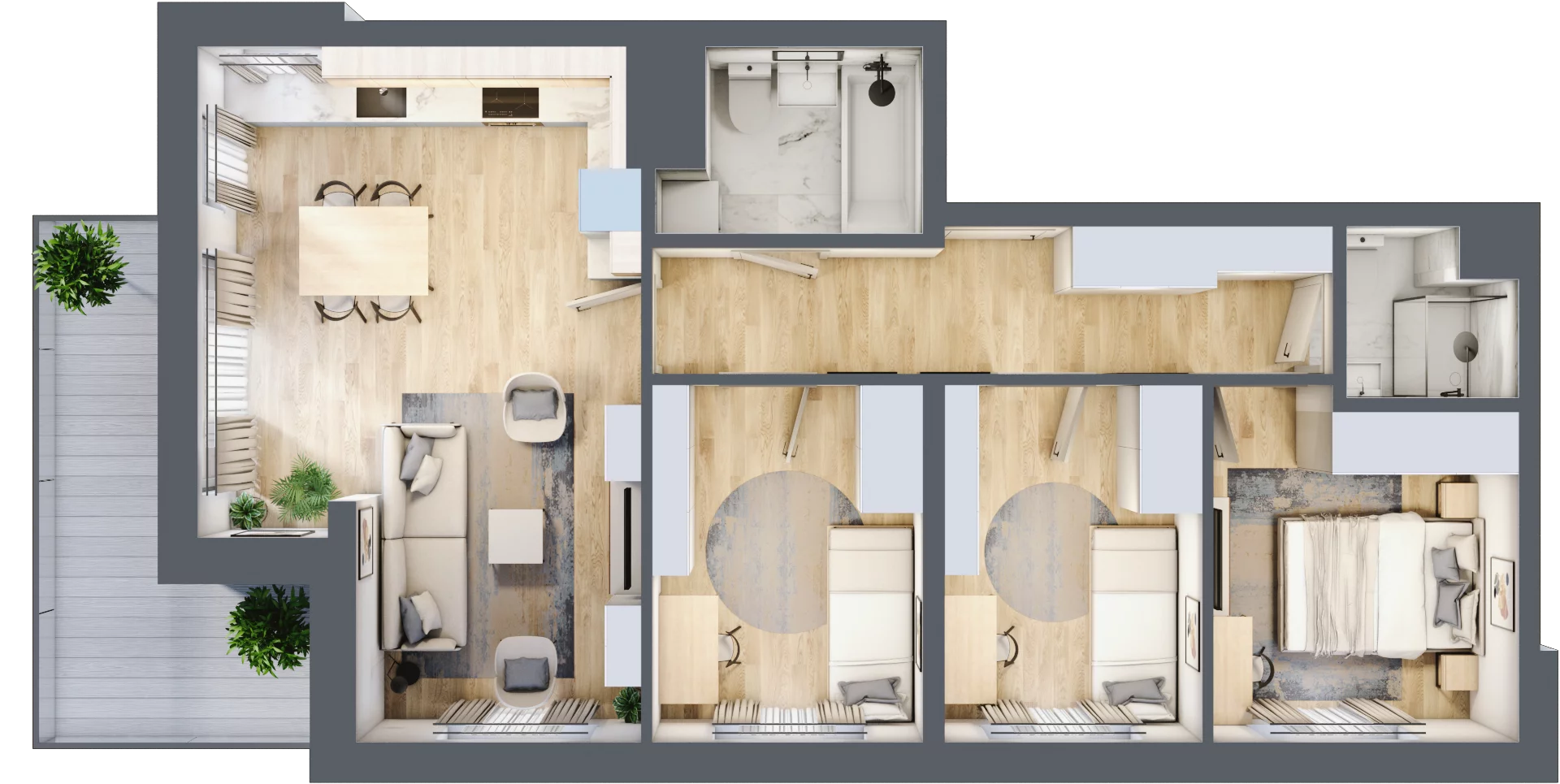 4 pokoje, mieszkanie 70,47 m², piętro 3, oferta nr 83, Osiedle Prystora, Warszawa, Ursus, Skorosze, ul. Prystora