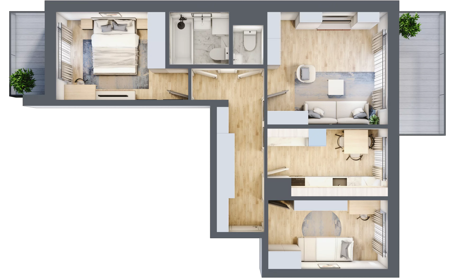 3 pokoje, mieszkanie 63,62 m², piętro 4, oferta nr 92, Osiedle Prystora, Warszawa, Ursus, Skorosze, ul. Prystora