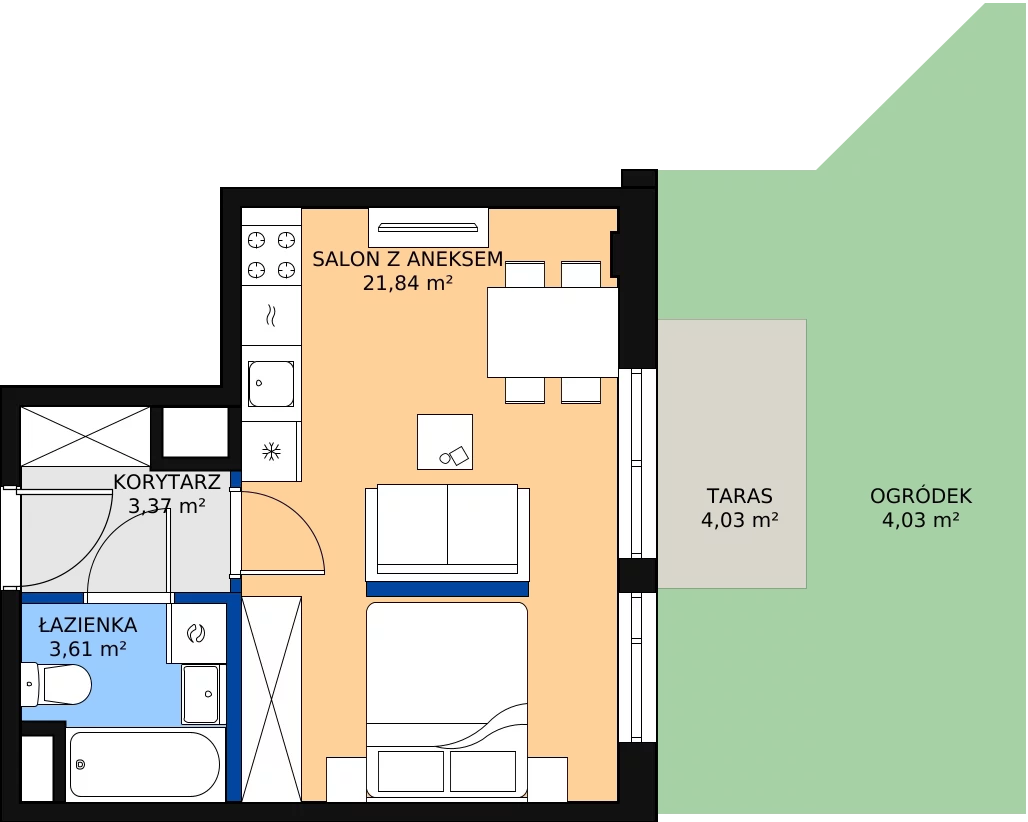 Zalety mieszkania 29.74 m², 94