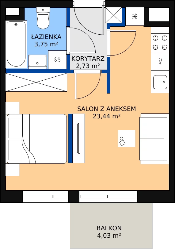 Zalety mieszkania 31.19 m², 108