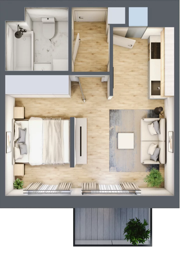 1 pokój, mieszkanie 31,19 m², piętro 2, oferta nr 108, Osiedle Prystora, Warszawa, Ursus, Skorosze, ul. Prystora