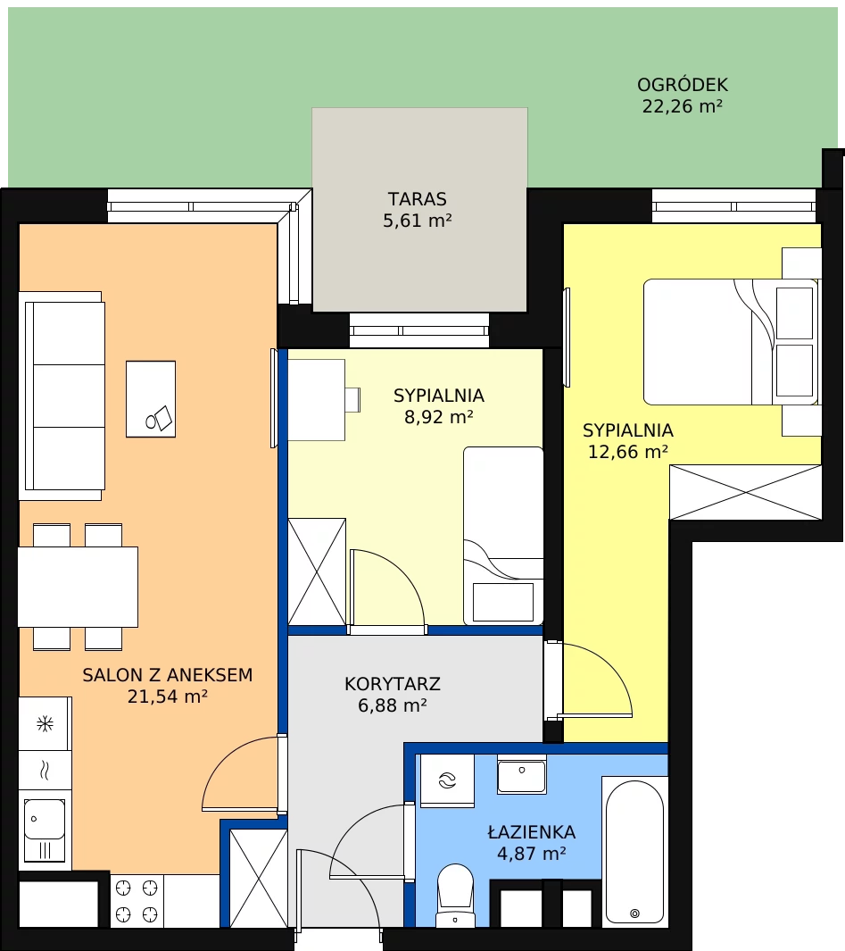 Zalety mieszkania 57.57 m², 19-10
