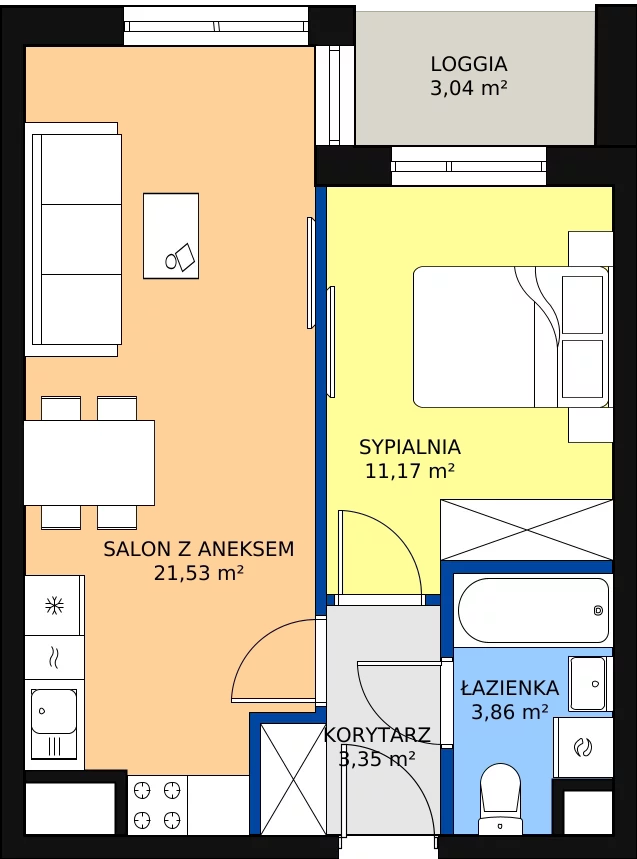 Zalety mieszkania 41.4 m², 19-50
