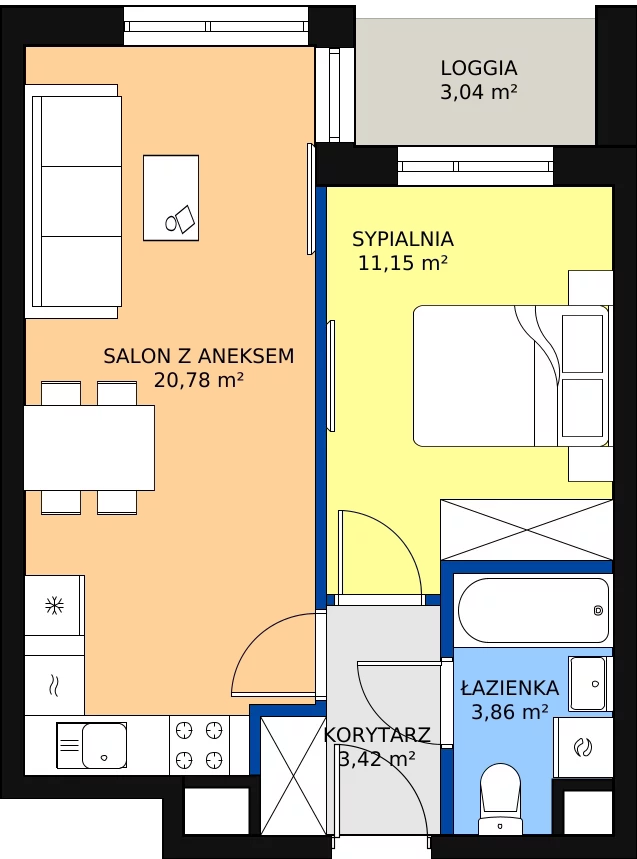 Zalety mieszkania 40.64 m², 19-59