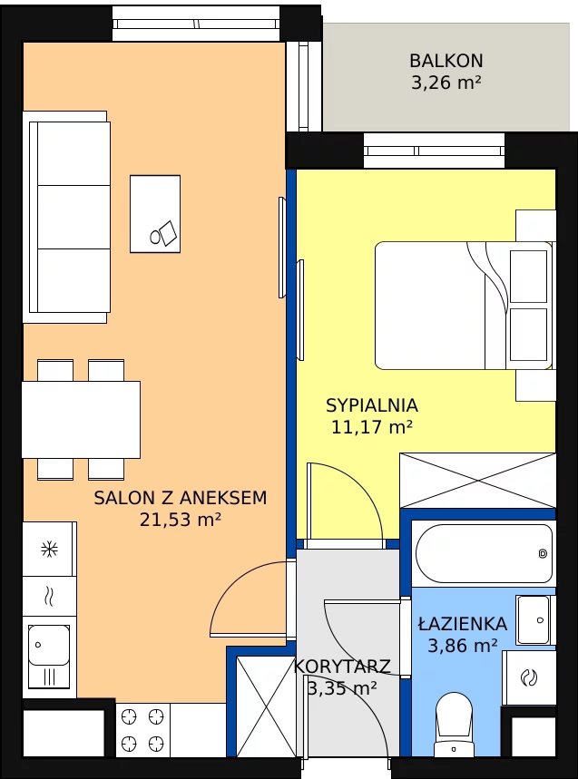 Zalety mieszkania 41.4 m², 19-62