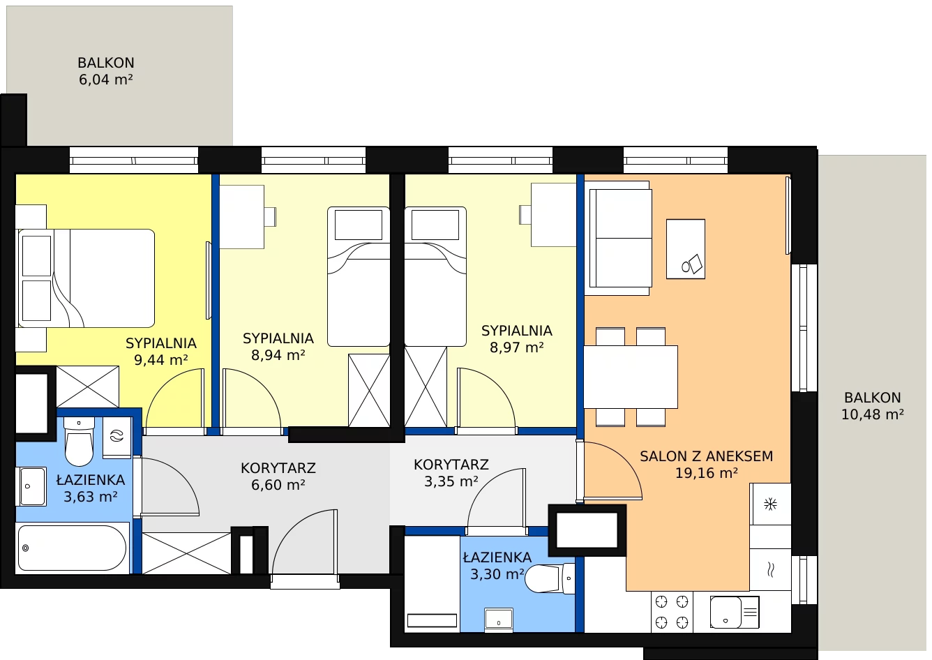 Zalety mieszkania 66.18 m², 19-74
