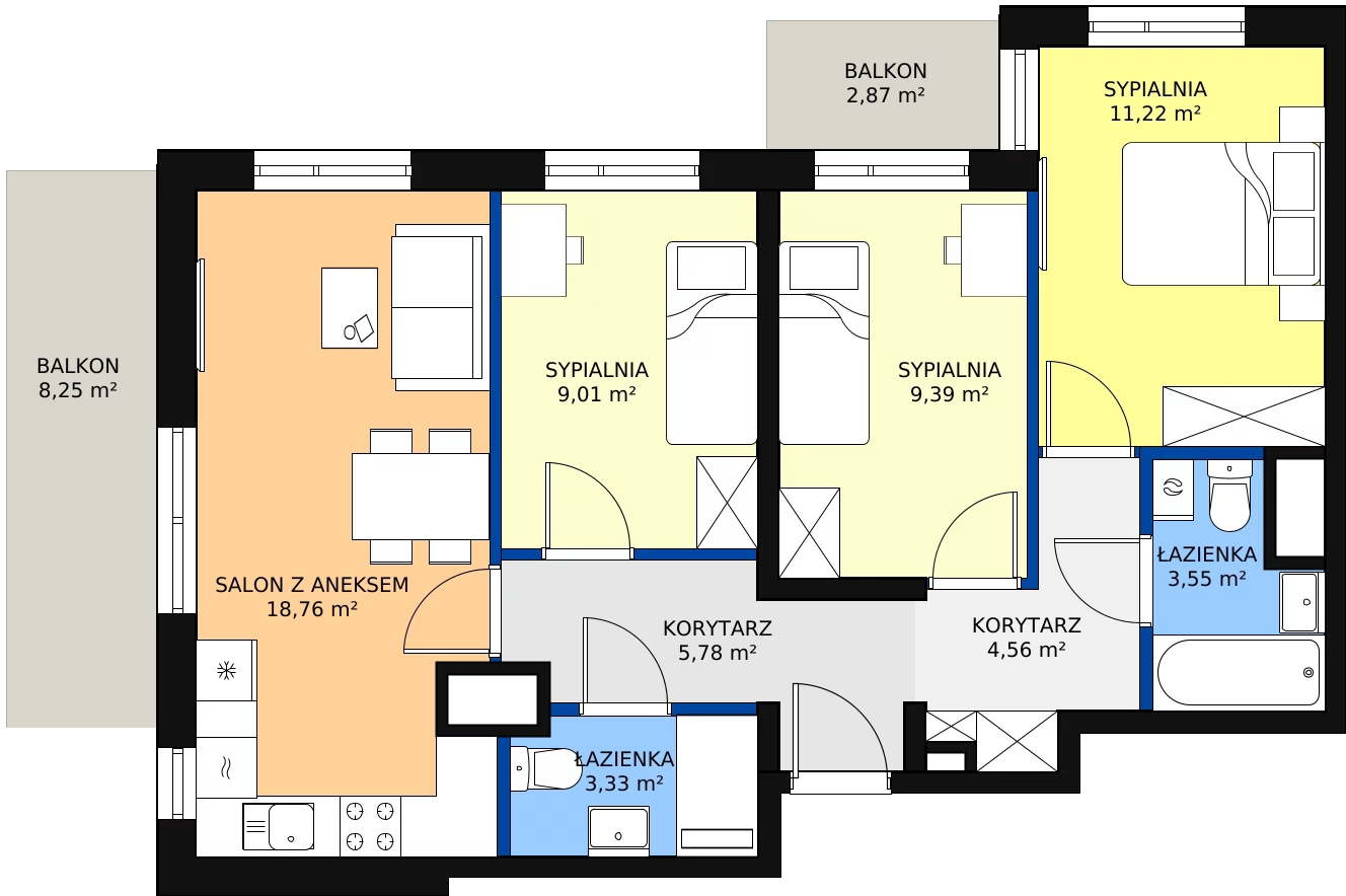 Zalety mieszkania 68.51 m², 19A-49