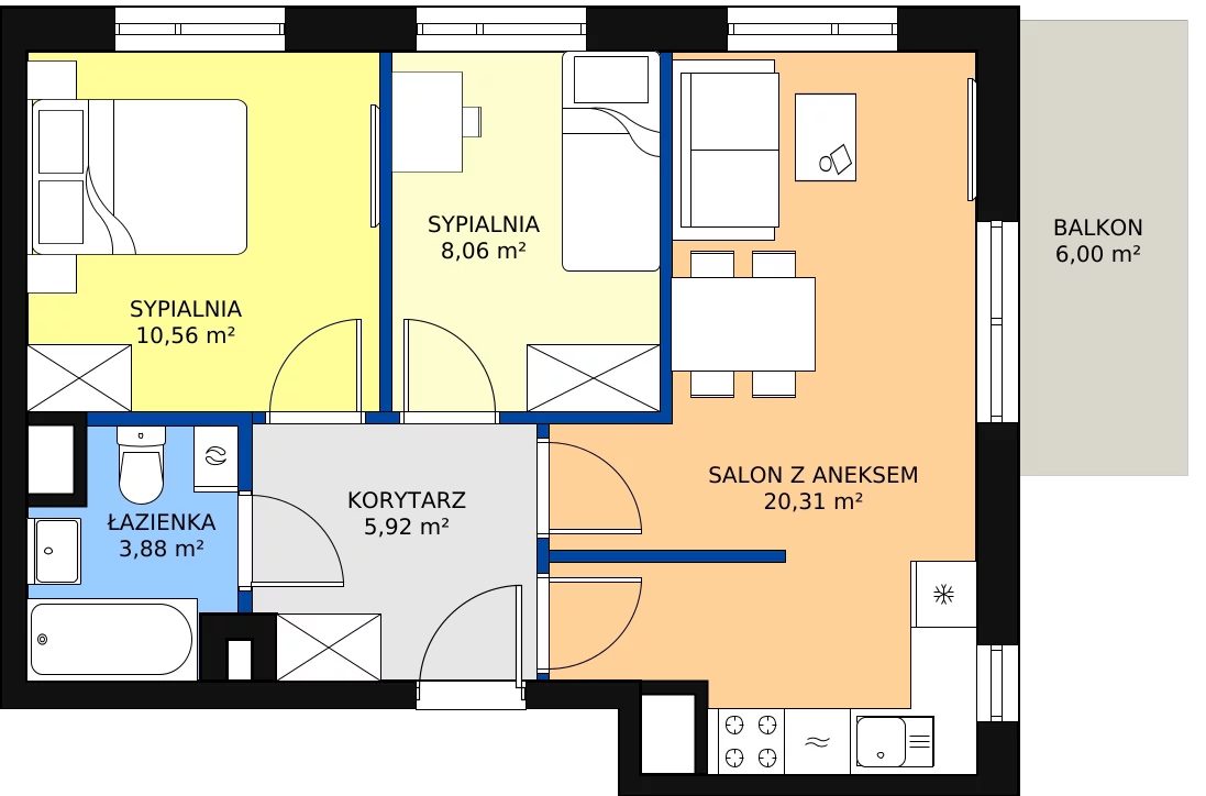 Zalety mieszkania 50.81 m², 19A-75