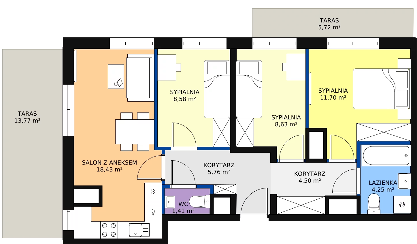 Zalety mieszkania 66.71 m², 19A-76