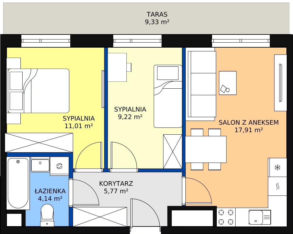 Zalety mieszkania 50.01 m², 19A-78