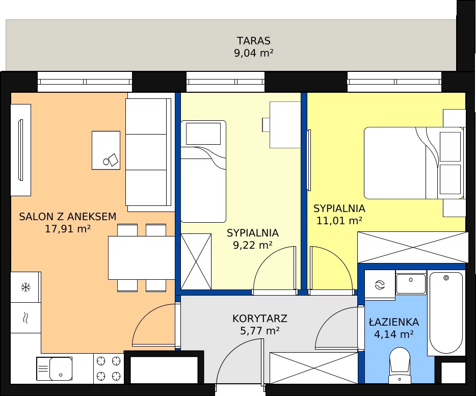 Zalety mieszkania 50.01 m², 19A-81