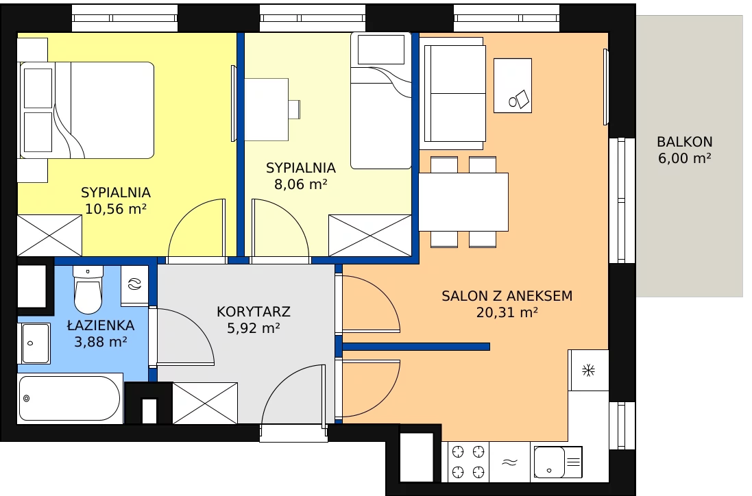 Zalety mieszkania 50.81 m², 19A-83