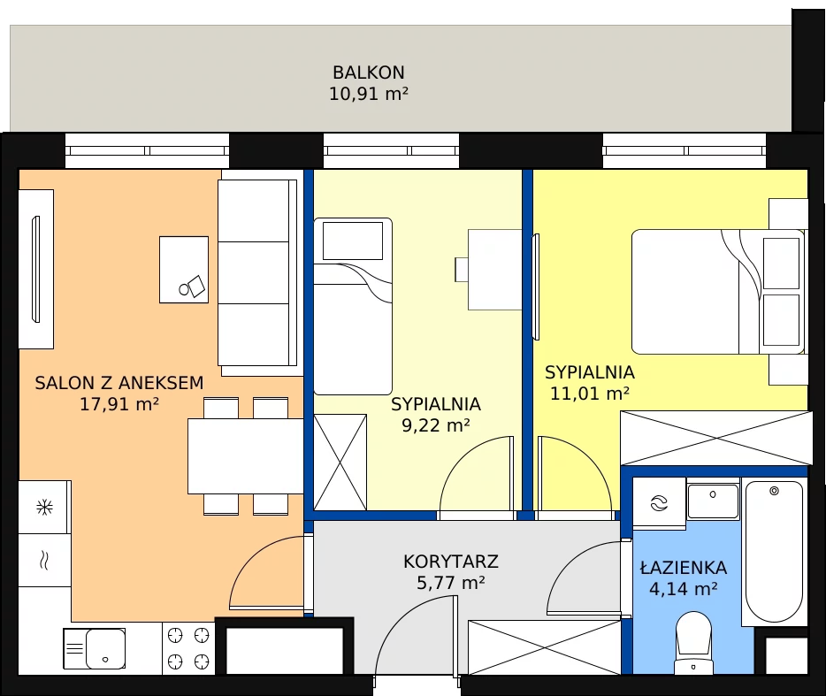 Zalety mieszkania 50.01 m², 19A-89