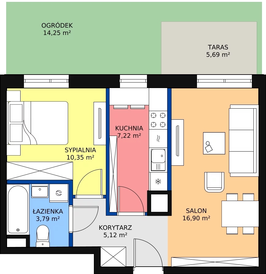 Zalety mieszkania 45.3 m², 10