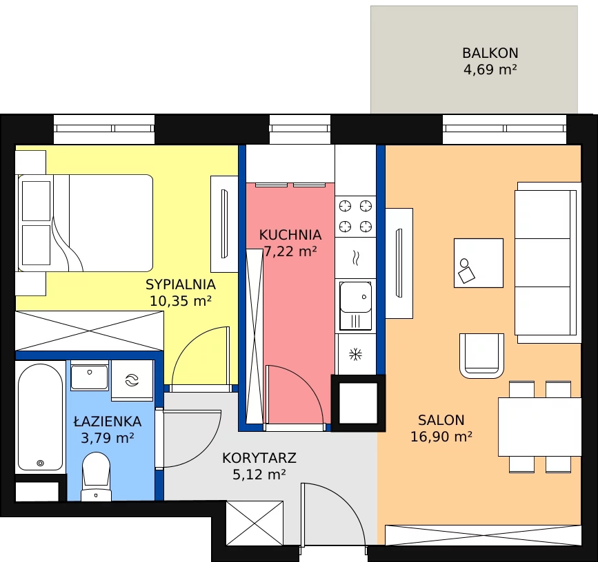 Zalety mieszkania 45.3 m², 25