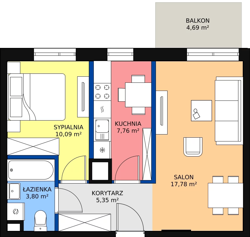 Zalety mieszkania 46.89 m², 26