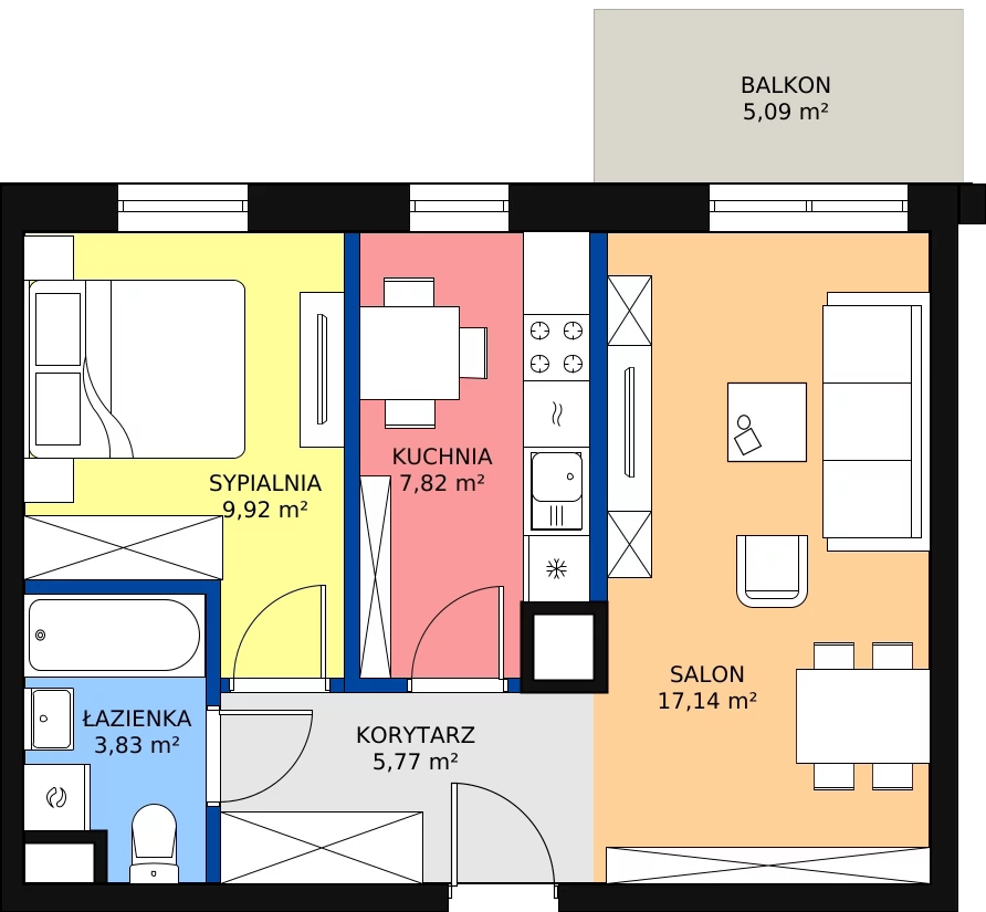 Zalety mieszkania 46.41 m², 27