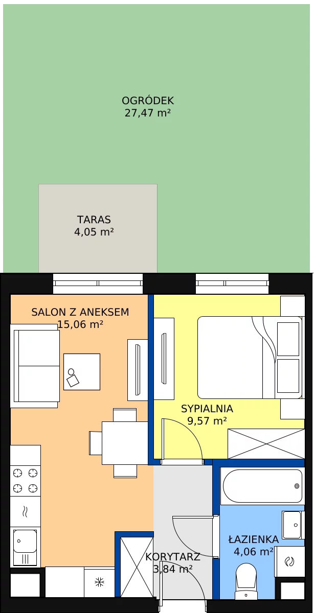 Zalety mieszkania 33.96 m², 3