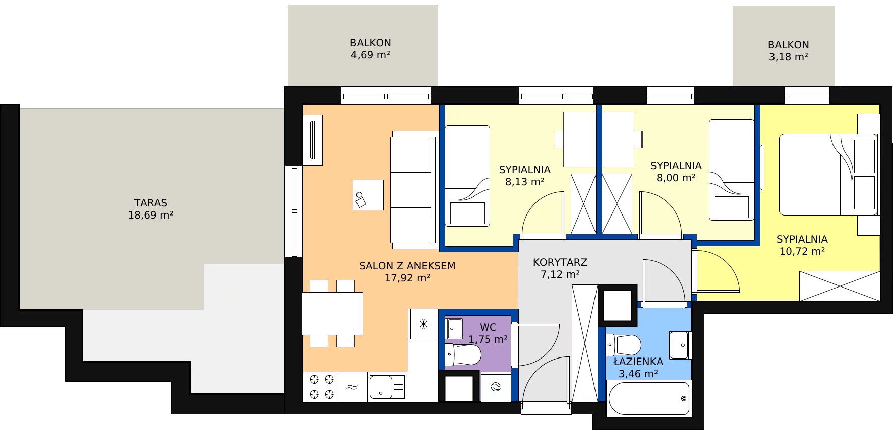 Zalety mieszkania 59.99 m², 99