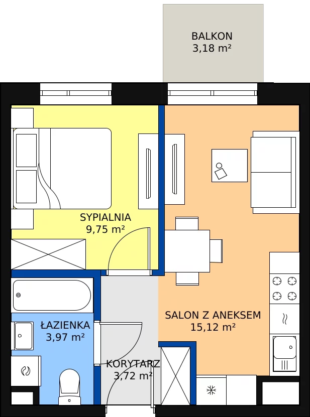 Zalety mieszkania 33.99 m², 76