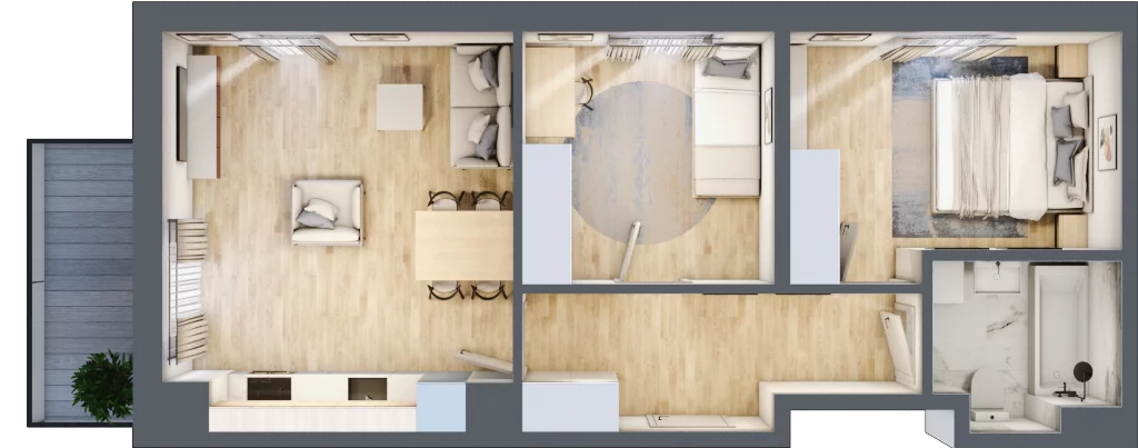 3 pokoje, mieszkanie 55,07 m², piętro 3, oferta nr 20, Via Familia, Warszawa, Białołęka, Żerań, ul. Familijna 9
