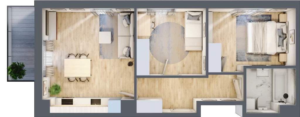 3 pokoje, mieszkanie 55,60 m², piętro 2, oferta nr 40, Via Familia, Warszawa, Białołęka, Żerań, ul. Familijna 9