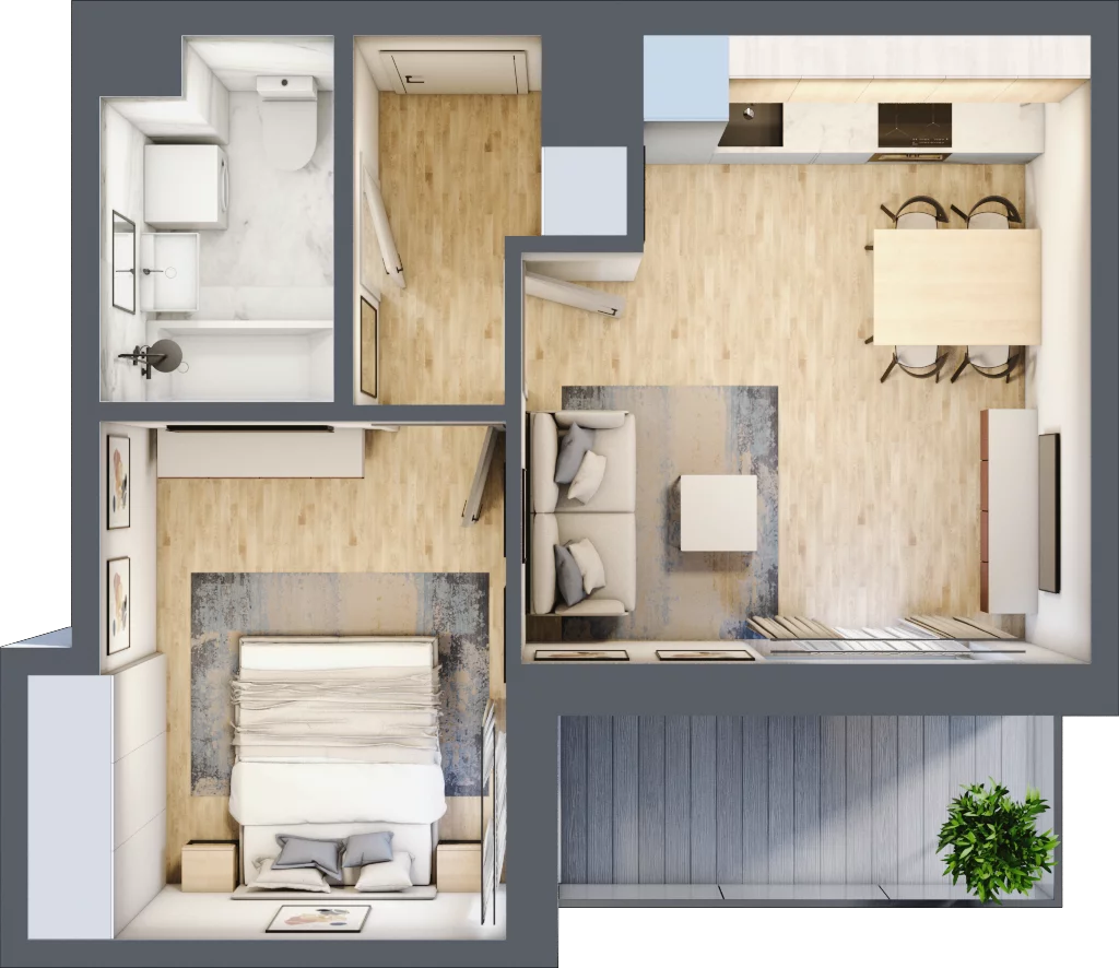 2 pokoje, mieszkanie 35,76 m², piętro 3, oferta nr 48, Via Familia, Warszawa, Białołęka, Żerań, ul. Familijna 9