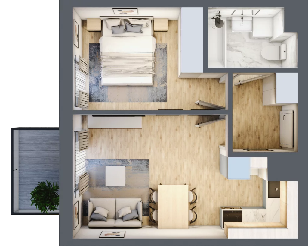 2 pokoje, mieszkanie 36,58 m², piętro 1, oferta nr 69, Via Familia, Warszawa, Białołęka, Żerań, ul. Familijna 9