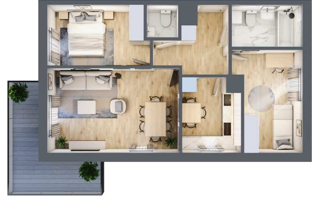 3 pokoje, mieszkanie 63,85 m², piętro 3, oferta nr 88, Via Familia, Warszawa, Białołęka, Żerań, ul. Familijna 9