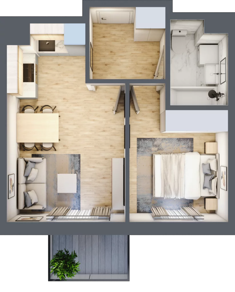 2 pokoje, mieszkanie 35,05 m², piętro 3, oferta nr 89, Via Familia, Warszawa, Białołęka, Żerań, ul. Familijna 9