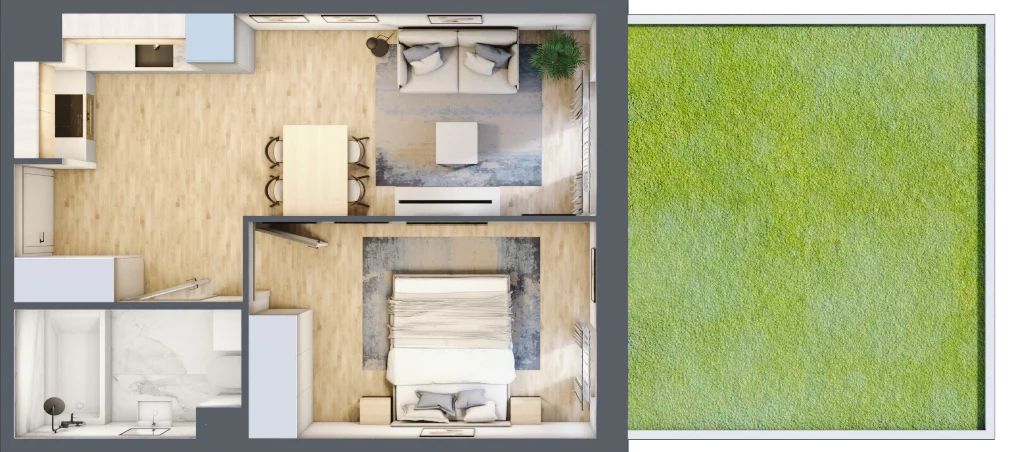 2 pokoje, mieszkanie 37,67 m², parter, oferta nr 30-04, Osiedle Dolina Prądnika, Kraków, Prądnik Biały, ul. Glogera 30 i 30 A