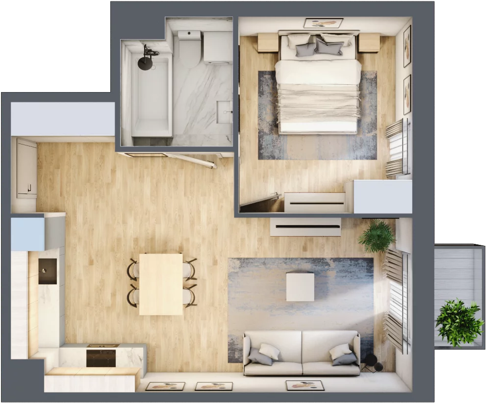 2 pokoje, mieszkanie 45,27 m², piętro 2, oferta nr 30-23, Osiedle Dolina Prądnika, Kraków, Prądnik Biały, ul. Glogera 30 i 30 A
