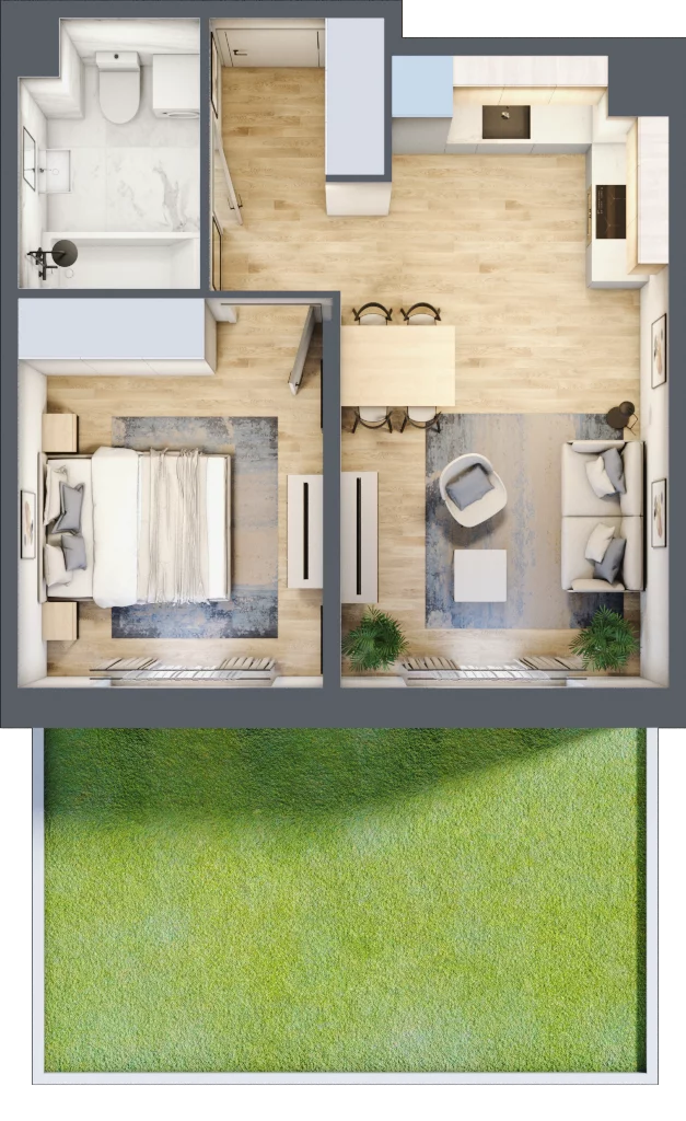 2 pokoje, mieszkanie 39,80 m², parter, oferta nr 30-46, Osiedle Dolina Prądnika, Kraków, Prądnik Biały, ul. Glogera 30 i 30 A