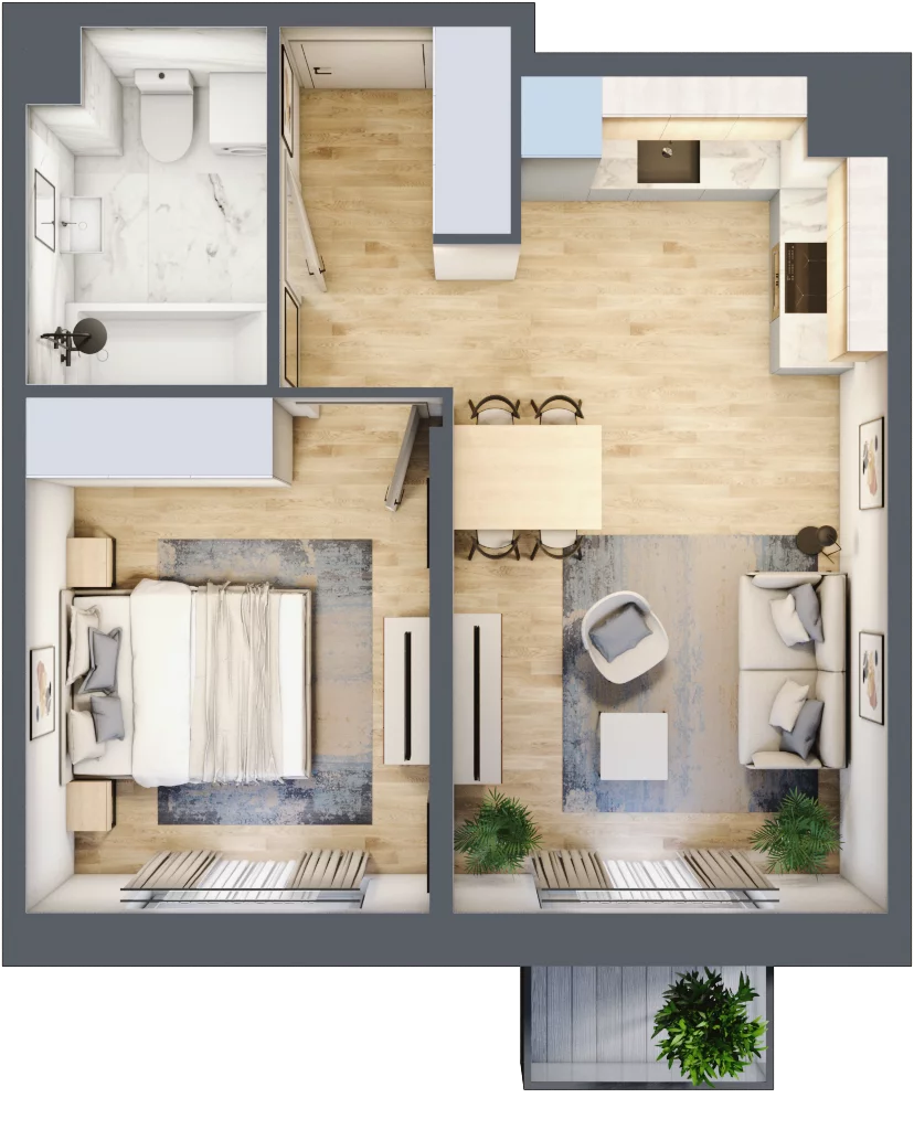 2 pokoje, mieszkanie 39,80 m², piętro 3, oferta nr 30-58, Osiedle Dolina Prądnika, Kraków, Prądnik Biały, ul. Glogera 30 i 30 A