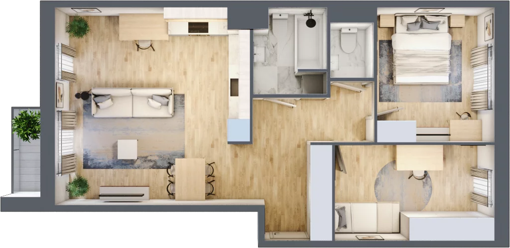 3 pokoje, mieszkanie 68,44 m², piętro 3, oferta nr 30-60, Osiedle Dolina Prądnika, Kraków, Prądnik Biały, ul. Glogera 30 i 30 A