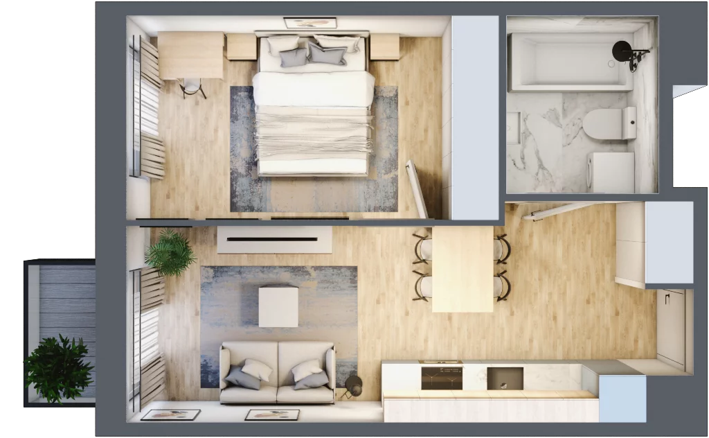 2 pokoje, mieszkanie 36,04 m², piętro 3, oferta nr 30A-46, Osiedle Dolina Prądnika, Kraków, Prądnik Biały, ul. Glogera 30 i 30 A