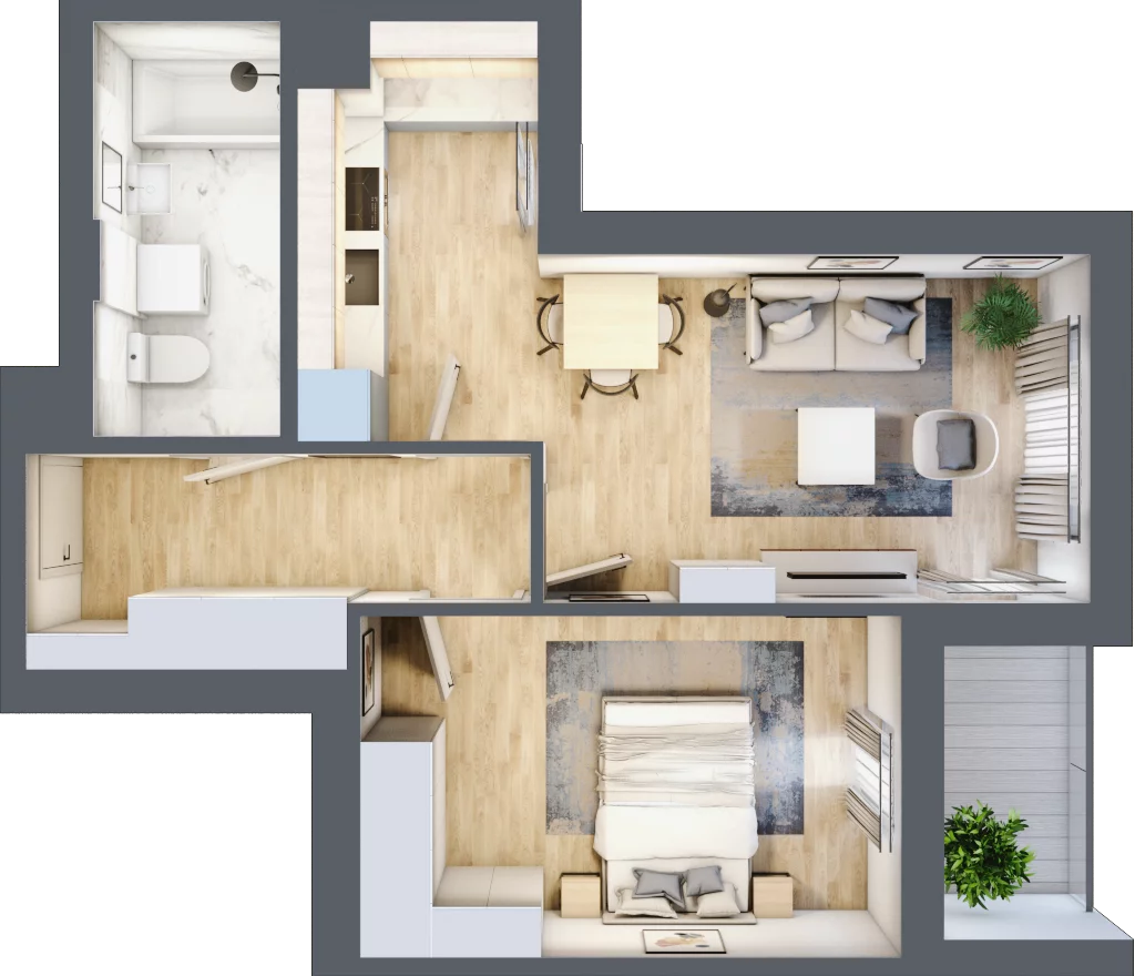 2 pokoje, mieszkanie 46,70 m², piętro 5, oferta nr 1194, Nowy Grabiszyn 8, Wrocław, Grabiszyn-Grabiszynek, Fabryczna, ul. Miedziana