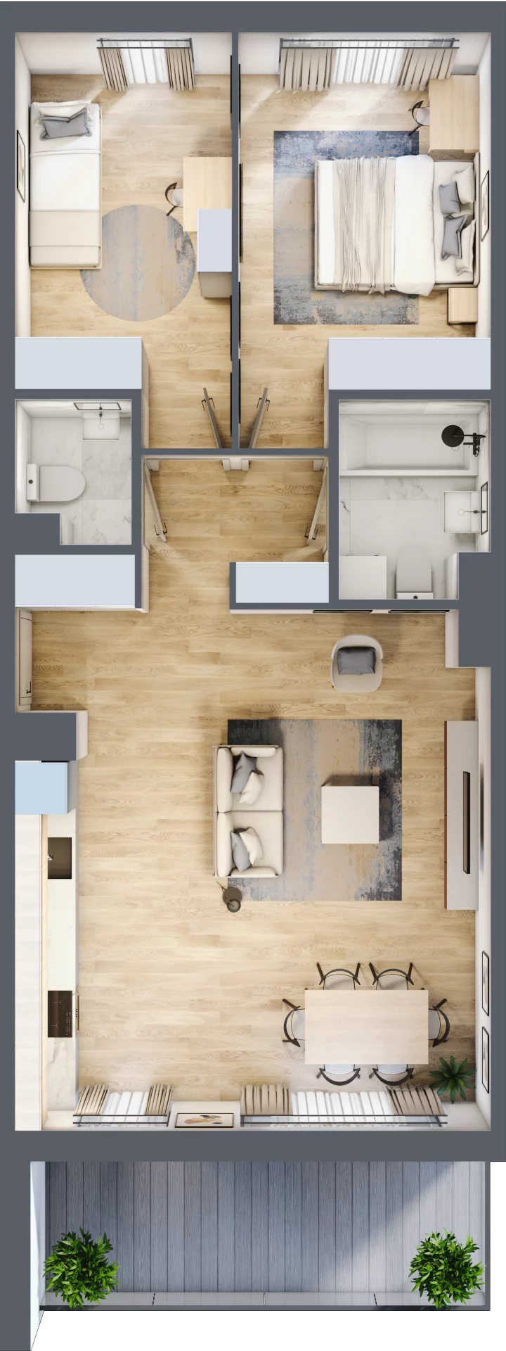 3 pokoje, apartament 68,81 m², piętro 1, oferta nr B3-47, Onelife Powsin, Warszawa, Wilanów, Powsin, ul. Łukasza Drewny