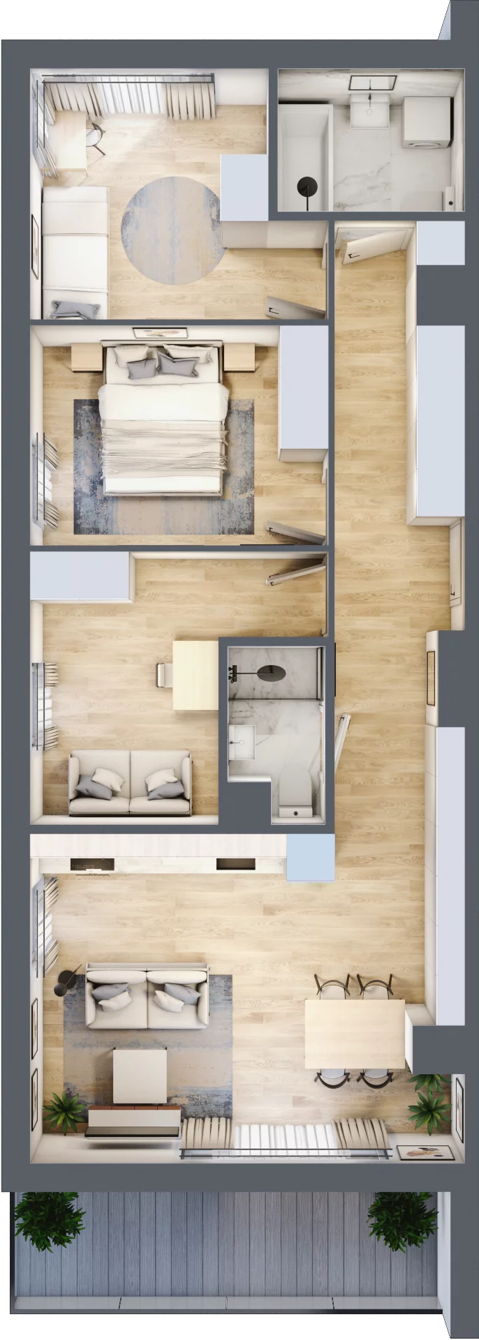 4 pokoje, apartament 72,09 m², piętro 2, oferta nr B5-74, Onelife Powsin, Warszawa, Wilanów, Powsin, ul. Łukasza Drewny